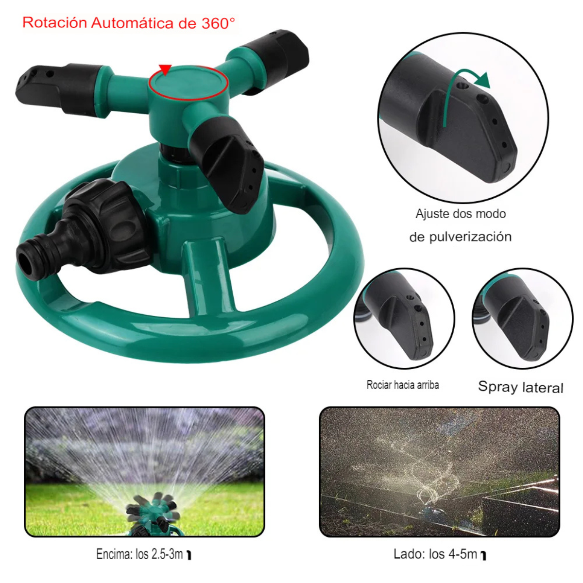 Aspersor De Riego 360 Tres Brazos