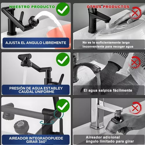 LLAVE LAVAMANOS MONOMANDO GIRATORIA (Grafito)